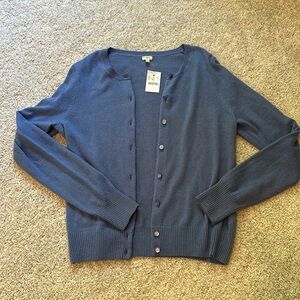 J. Crew Factory Blue Button Down Cardigan